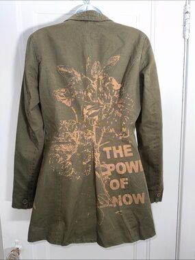 VINTAGE Furst “The Power of Now” Olive Green Lightweight Jacket size 2